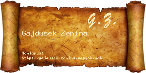 Gajdusek Zenina névjegykártya